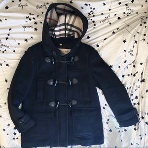 BURBERRY Black Wool Duffle Coat